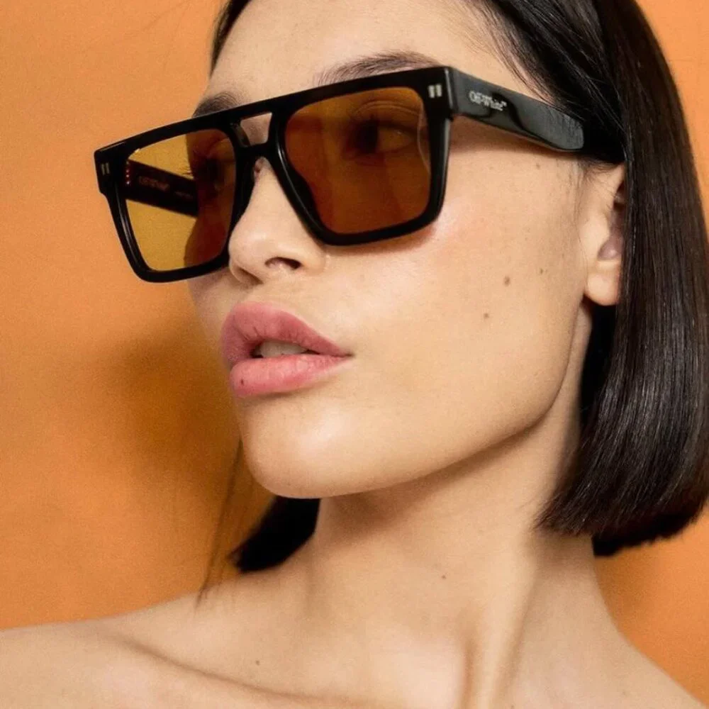 Off-White OERI133 SPRINGFIELD 1307 Sunglasses Black Square Frame, Grey Lenses